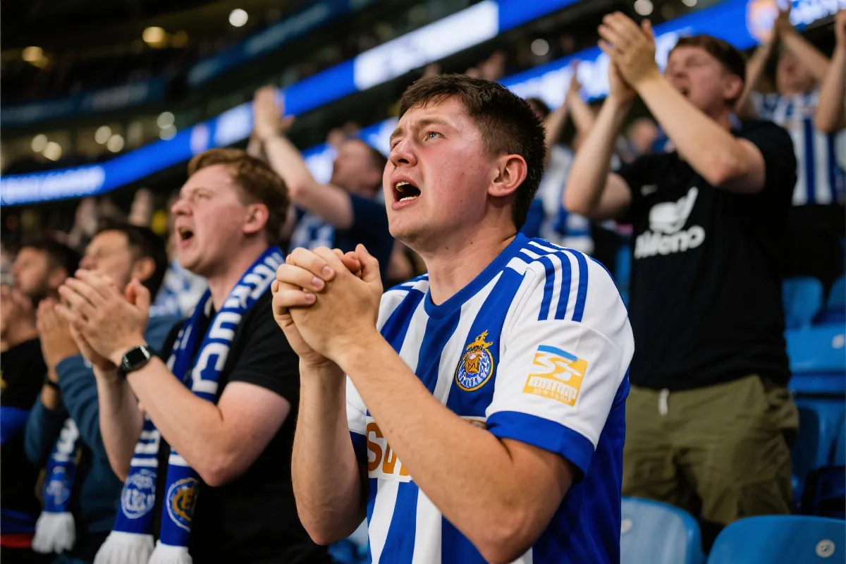 球迷在看台上欢呼